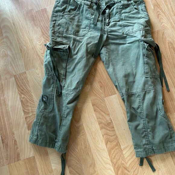 1955 Vintage Collection cropped pants tab flap pocket tie olive green cargo 11 - Picture 12 of 12